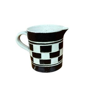 Mochaware Mocha Ware Primitive Pottery Small Checkerboard Cup Mug
